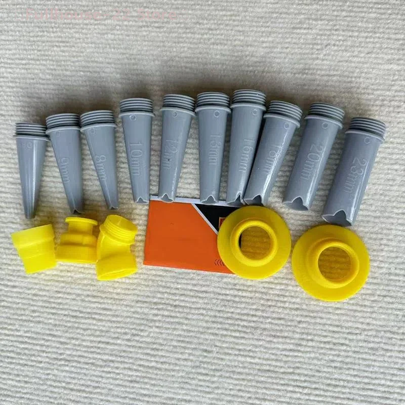15Pcs Caulk Finisher Caulking Nozzle Tips Kit Replacement With Connection Bases For Bathroom Glass Doors V-shaped Gluing Nozzle