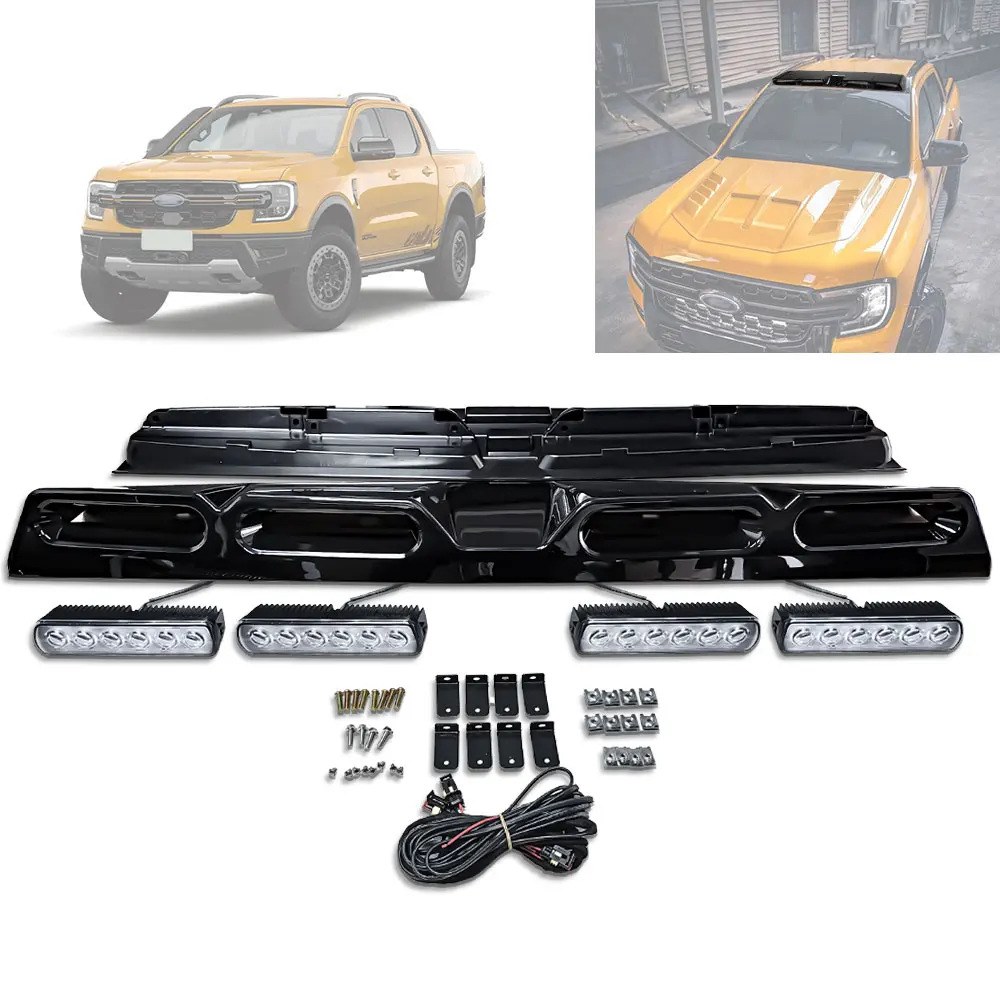 LED Roof Top Light Bar Spoiler Running Lamp for ford ranger T9 2024 4-Pod Off-Road Spot Lights