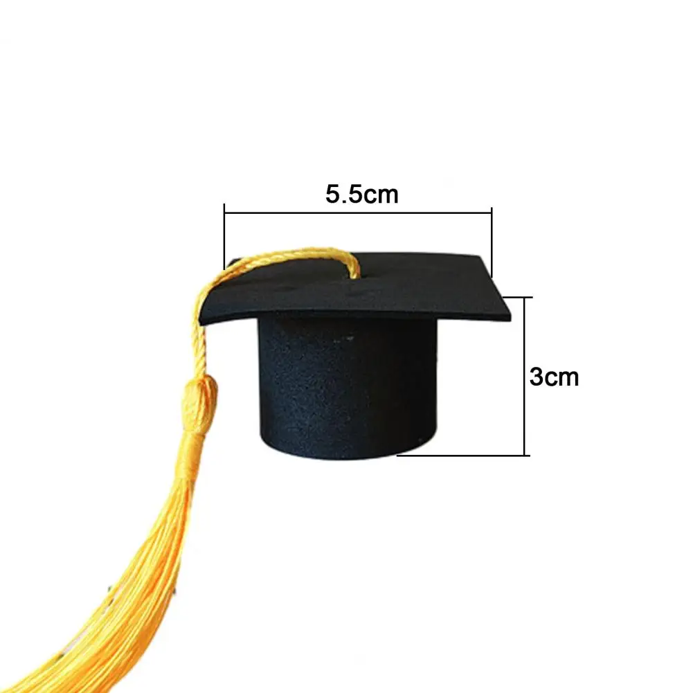 10pcs Mini Bottle Topper Hat Creative Cupcake Doctoral Decoration Graduation Season Souvenir Ornaments Birthday Party Decoration
