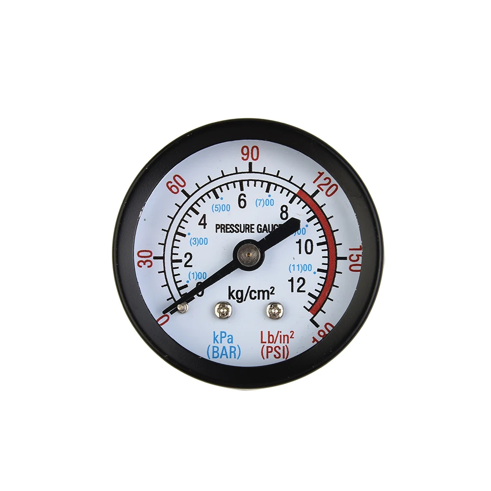 Manometer Compressor Gauge Tool Replacement Y50 Horizontal 0 ~ 12 Bar 50mm Accessories Balck+Silver Iron Shell