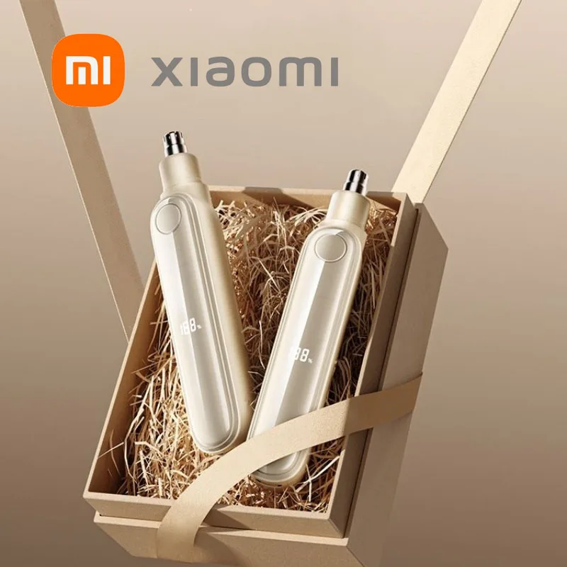 

2024 XIAOMI Электрический триммер для волос в носу умный светодиодный цифровой дисплей с двойным лезвием 13000 об/мин триммер для носа унисекс