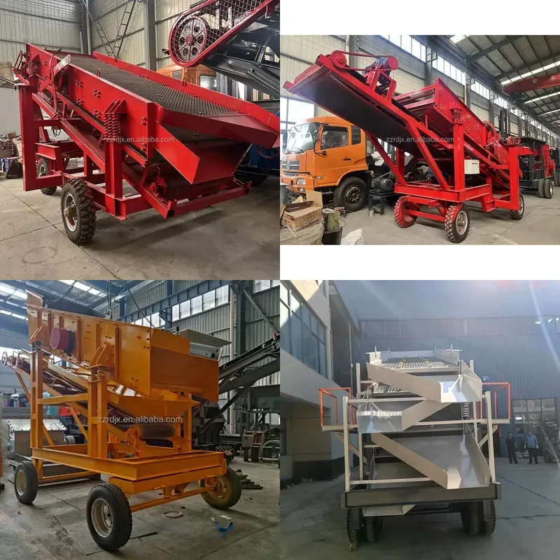 Small Mobile Stone Screener Rock Screening Machine with Vibrating Screen for Ore Processing Motor & Bearing Components
