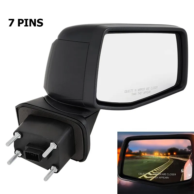 مرآة الرؤية الخلفية المزخرفة بجانب الركاب الأيمن باللون الأسود لسيارة شيفروليه 2019-2021 سيلفرادو 1500 واط لاقط الكابينة الممتد #2