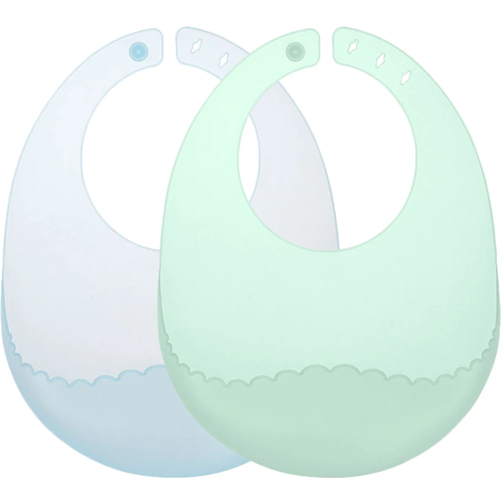 

2Pcs Silicone Feeding Bibs for Babies Waterproof Drool Catcher with Easy Clean Portable Baby Eating Bibs for Newborn