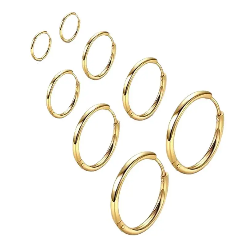 10 Stück Kleine Huggie Hoop Ohrring-Verbinder aus Poliertem Edelstahl für DIY Schmuckherstellung und Bastelzubehör – Detail 8