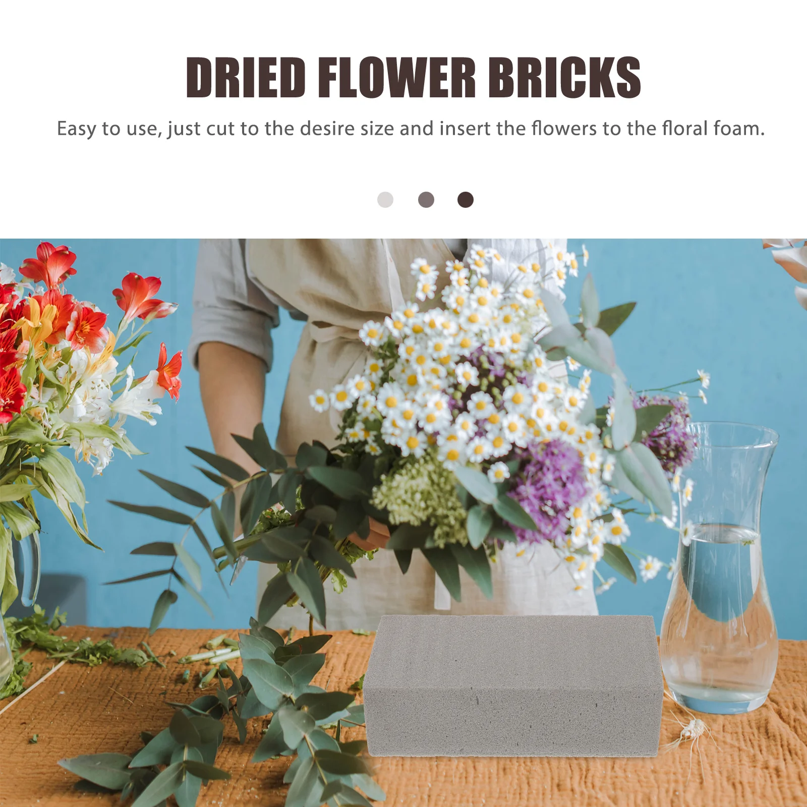 

4Pcs Dry Floral Brick High-Quality Material for Silk Dried Flower Arrangements Florist Supplies Dry Floral Brick