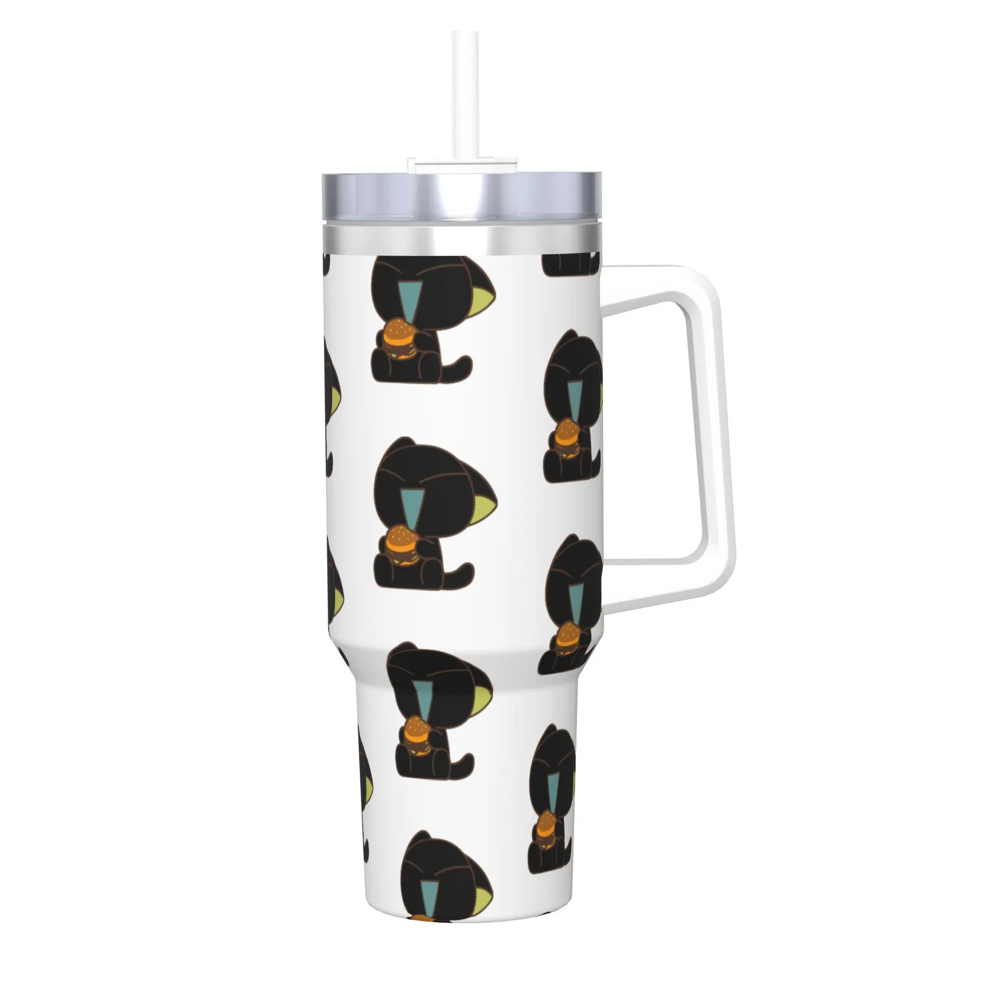 Stainless Steel Tumbler HAMBURGER Hei LuoXiaoheis Thermal Mug Black Cat Leakproof Cold and Hot Mugs Cup Travelist Water Bottle