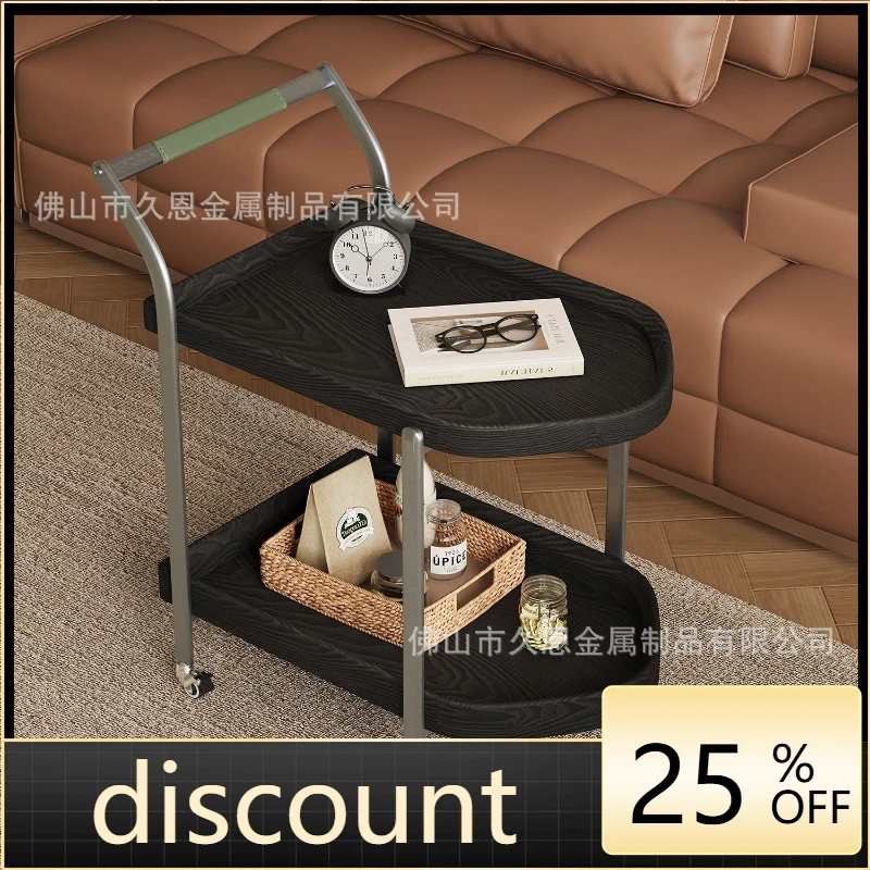 LMM simple solid wood sofa side table chess room multi-functional coffee table stainless steel side table