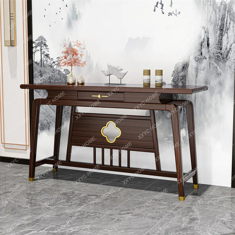 Partition against the wall Entry entrance cabinet All solid wood Modern simple light luxury entrance platform