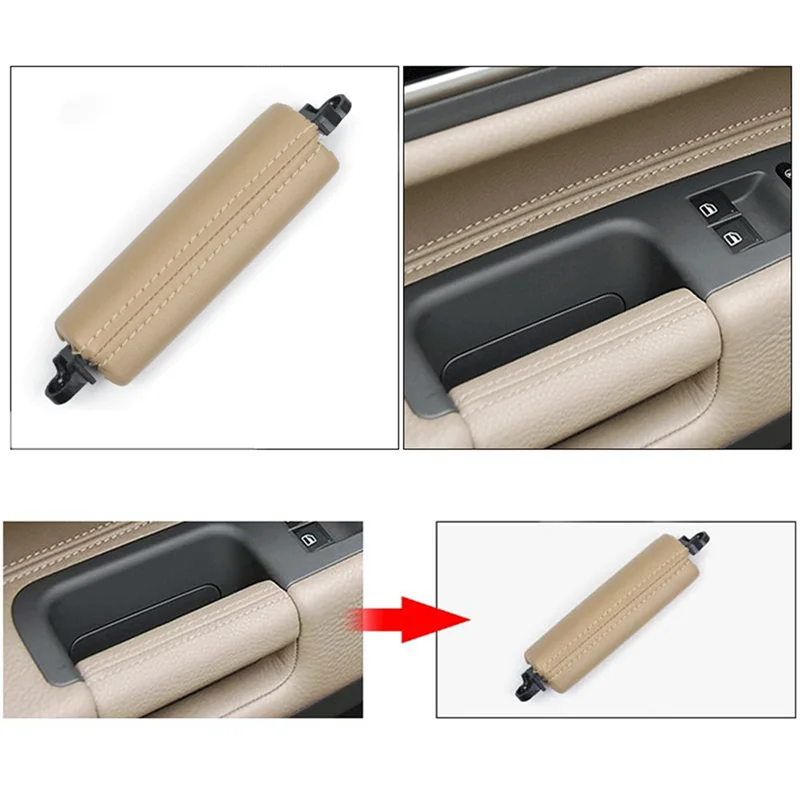 Car Interior Door Left Right Driver Pull Handle for VW Volkswagen Touareg 2003-2010(Beige)