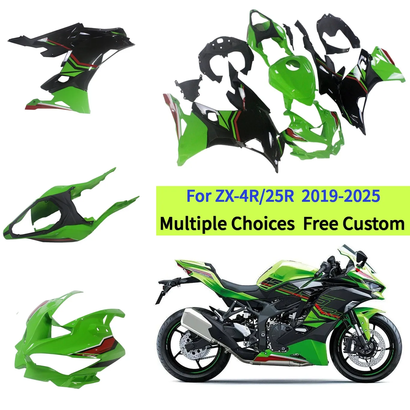 

Full Fairing Kit For KAWASAKI Ninja ZX-4R 2023 2024 2025 ZX 4RR ZX-25R 2019-2025 ABS Injection Molded Bodywork Panels Set