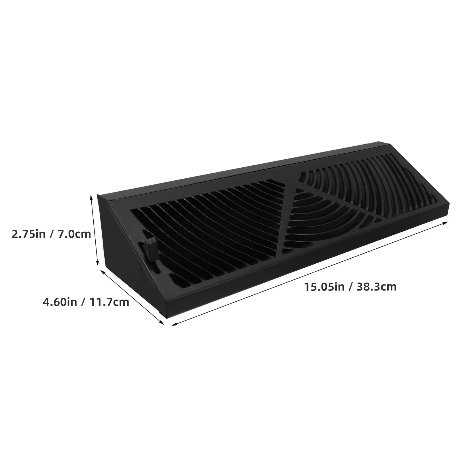 Baseboard Vent Cover Black 15x4.6inch Metal Floor Ventilation Register Screen Net Air Diffuser Panel Living Room Bedroom Floor