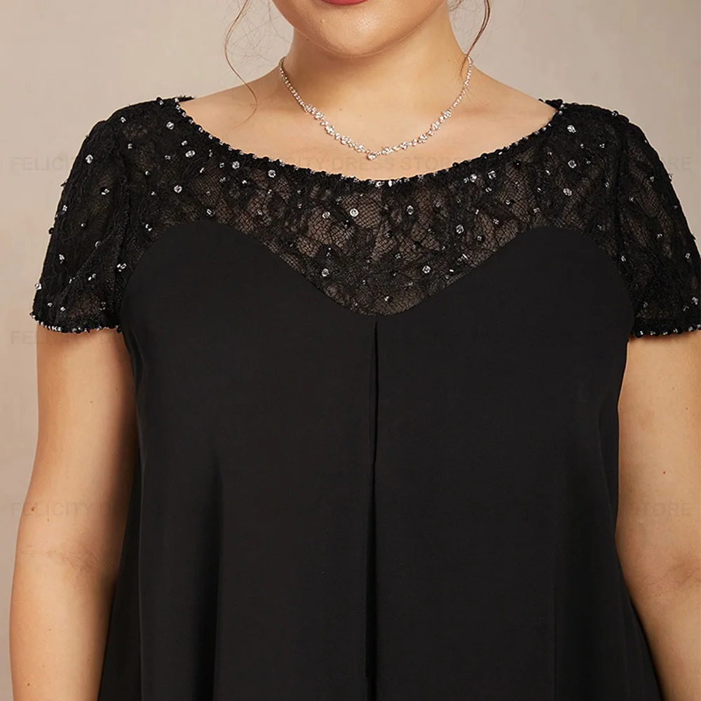 Chiffon V-Neck mãe do vestido da noiva, Beading lantejoulas, vestidos para convidados, A-line, plus size, vestido de festa, 2023