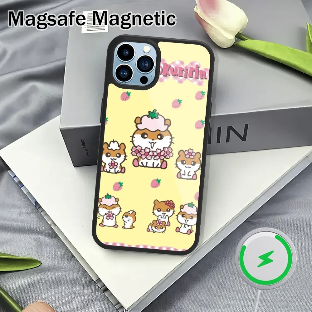 Miniso Cartoon Coro Coro Kuririn Phone Case For iPhone 15 14 13 12 11 Plus Pro Max Magsafe Magnetic Wireless Charging