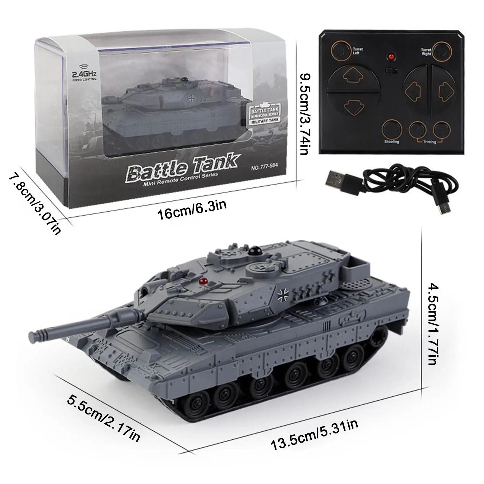 รถถังบังคับวิทยุสำหรับผู้ใหญ่ 2.4Ghz รุ่นชาร์จไฟได้ พร้อมการหมุนได้ 360 องศา สำหรับการแข่งรถ งานอดิเรก แข่งรถกลางแจ้ง เล่นสนุกได้ทั้งเด็กและผู้ใหญ่