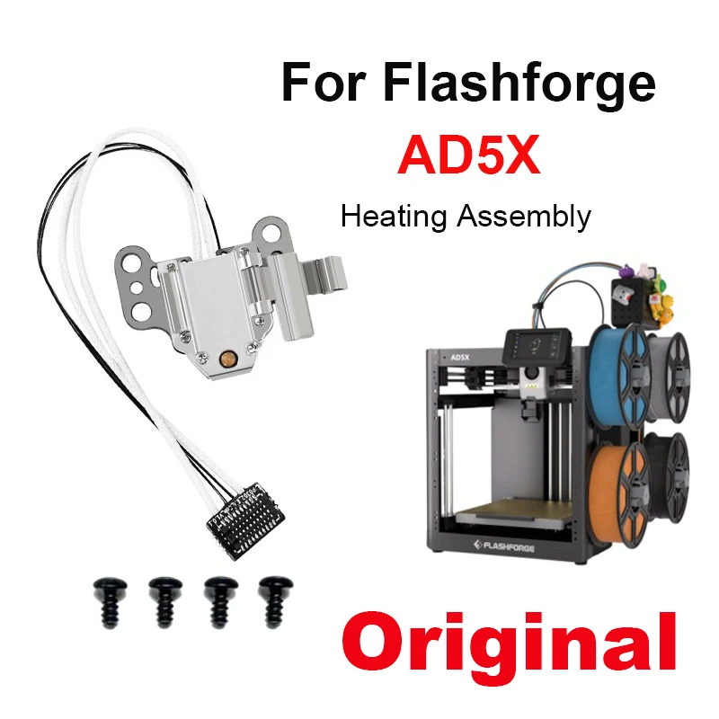Original AD5X Hotend Heating for Flashforge AD5X Heating Assembly Kit with Heater Cartridge Thermistor Temperature Sensor