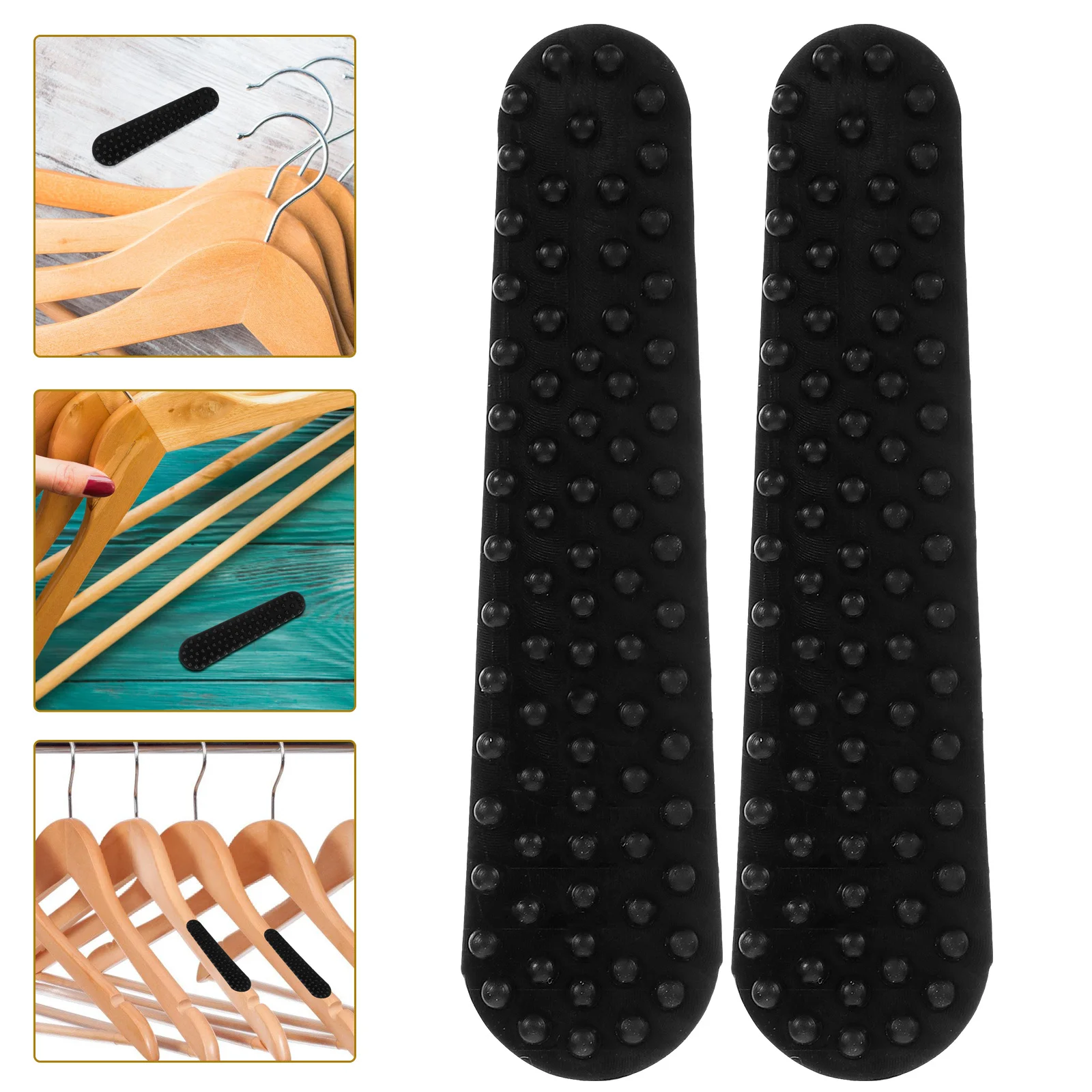 

100Pcs Adhesive Hanger Grip Strips Non Slip Silicone Hangers Accessories Closet Wardrobe Practical Hangers Grips