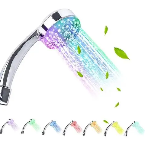 

20mm LED Automatic Colorful Round Water Sprayer Changing Shower Head Automatic Handheld Water Saving Bathroom Decor