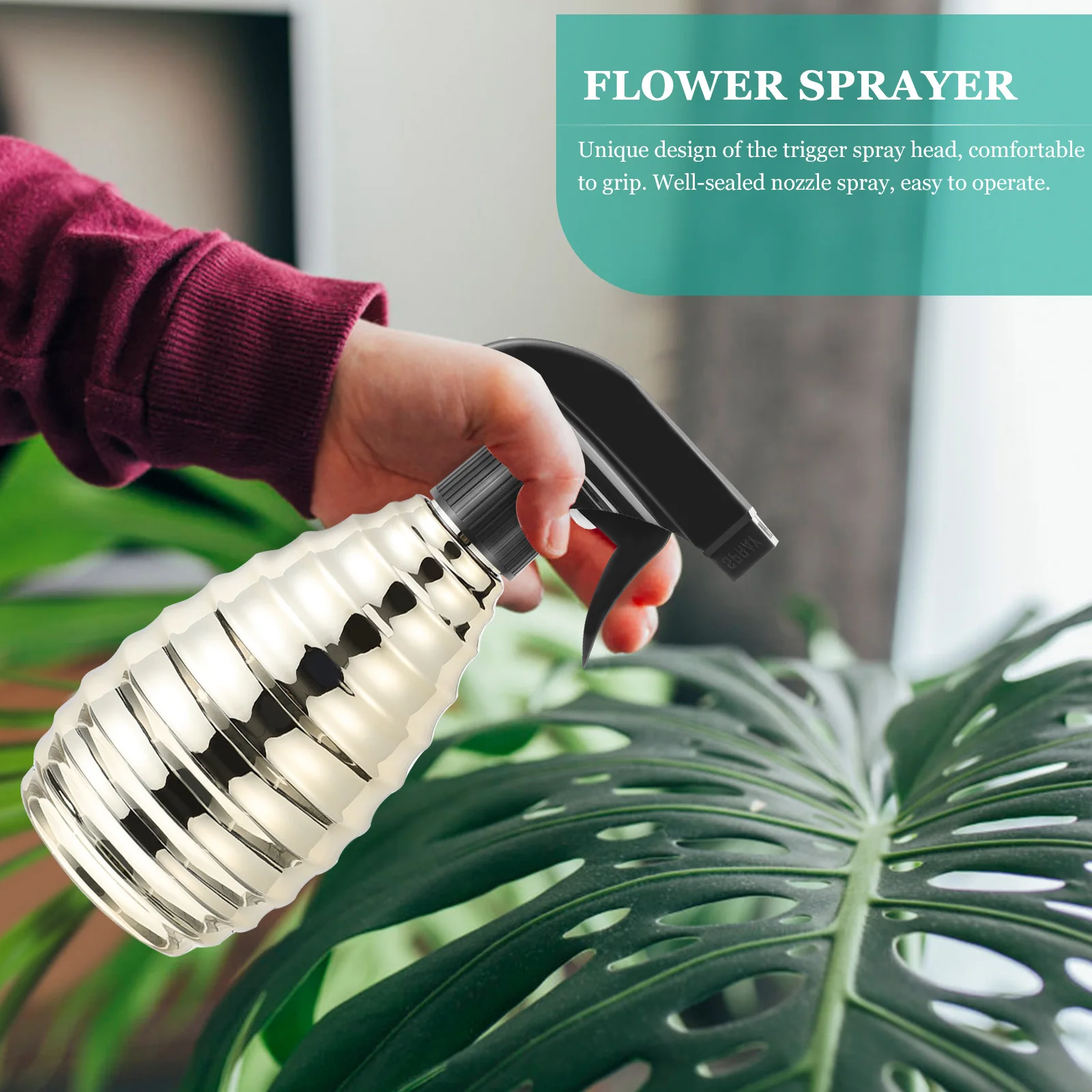 

1pc Plastic Spray Bottles Water Mist Sprayer For Hairdressing Salon Refillable Lightweight Spill-Proof Fine Mist Garden Flower