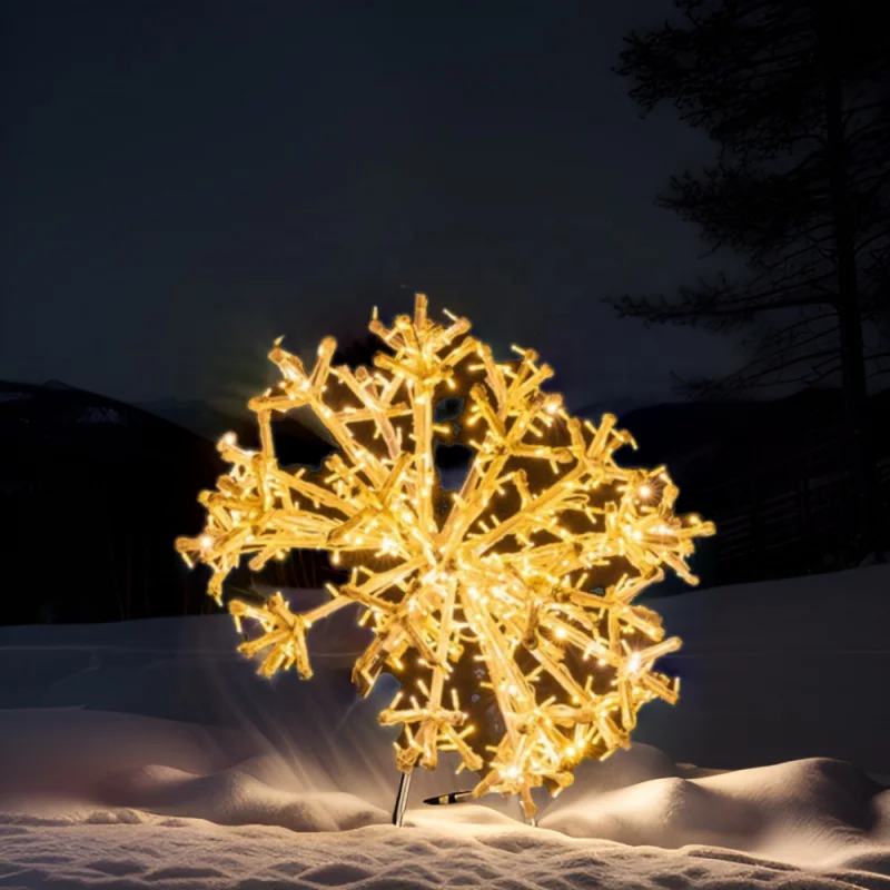 

Custom. IP68 light outdoor-proof LED snowflake light with color changing 3D motif for wedding home decoration