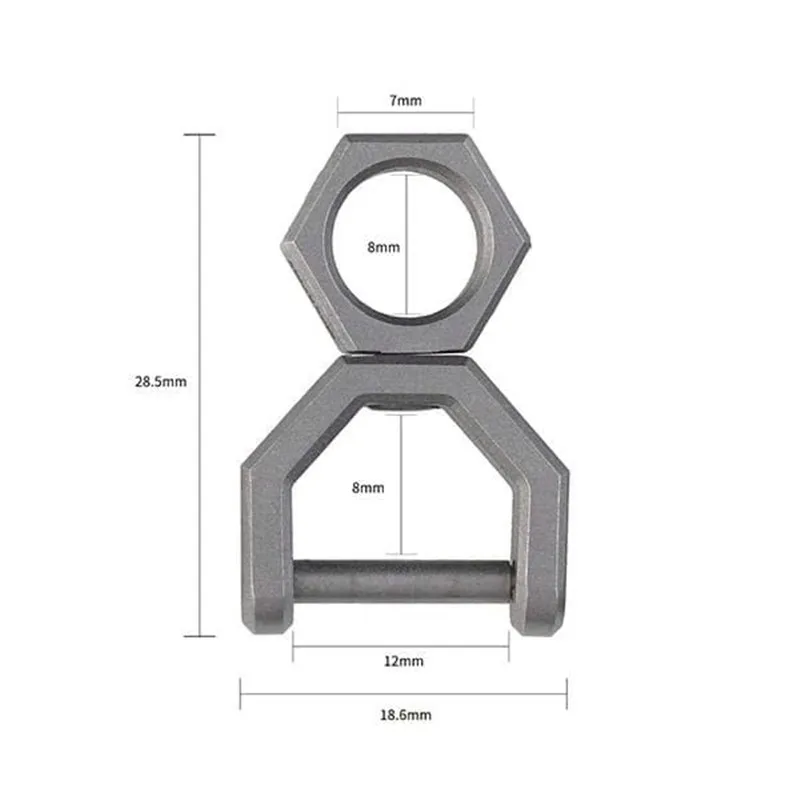 Imagem -03 - Mecarmy Ch5 Titânio Rotatório d Forma Chave Anel de Pouco Peso e Resistente Tc4 Titânio Fivela Chave