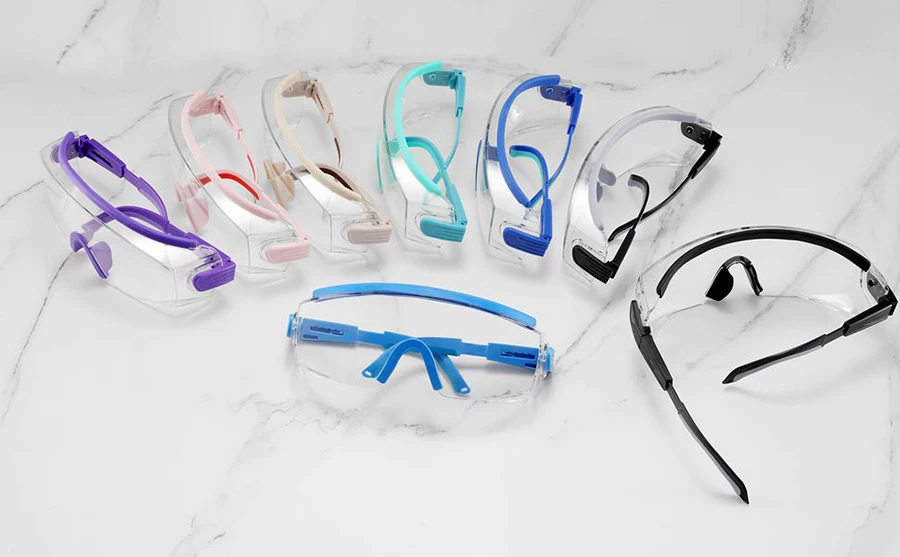 Antibeschlag-Schutzbrille über Brille, schützende Arbeitschirurgiebrille, CE Ansi Z87 Splash Lab Industry, chemisch verstellbarer Rahmen – Detail 2