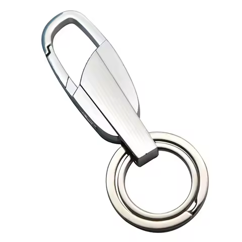 Stainless Steel Keychain Fashion High-Grade Keyring Personalized For Men'S Car Buckle Key Chain Ring Holder Silver Black Gift