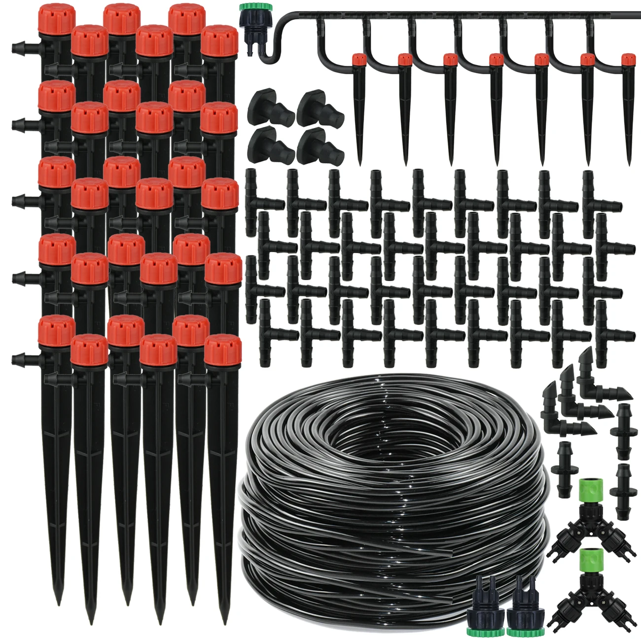 

Система капельного полива для сада 5-60 м, 13 см, 1/4'', регулируемый дождеватель, автоматическая система орошения, комплект для капельного полива с шлангом 4/7 мм