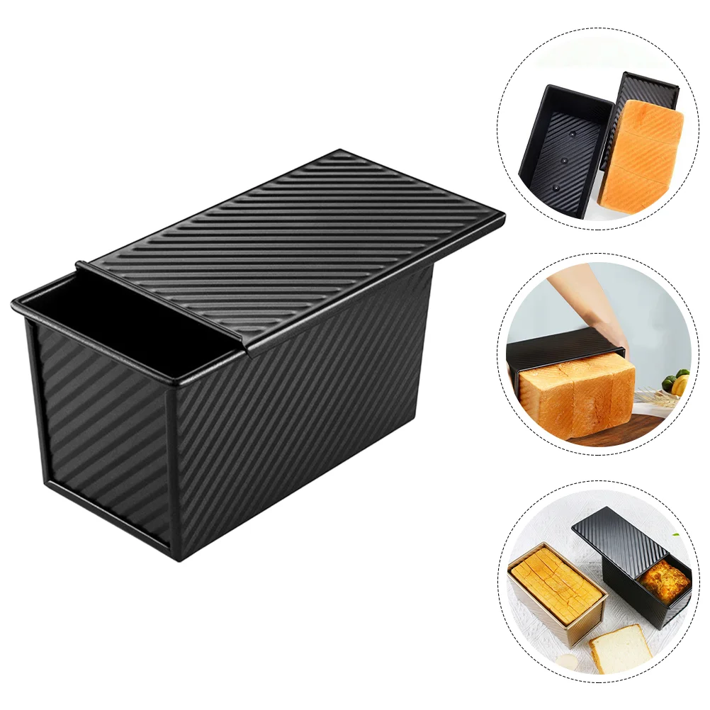 

Toast Making Mold Carbon Steel Bread Baking Cake Pan with Lid Box Loaf Bakeware