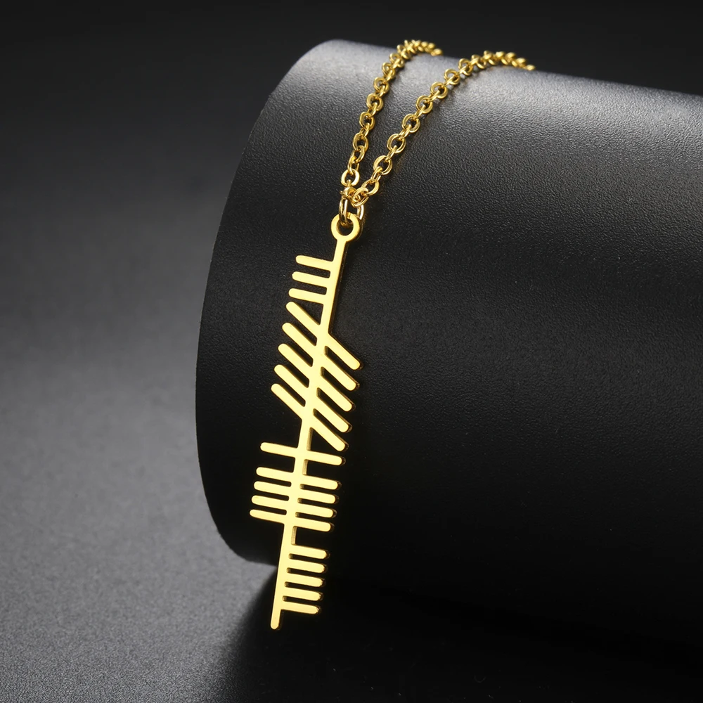 Dawapara Ogham Halskette Stärke Weisheit Liebe alten irischen Baum Alphabet nordischen Amulett Edelstahl Schmuck – Detail 24
