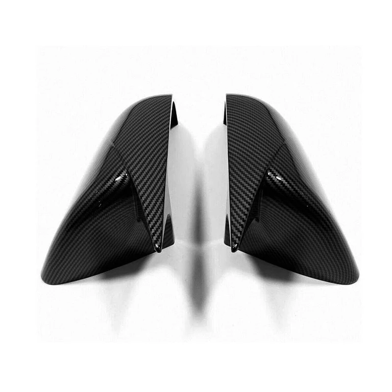 Car Wing Side Rearview Mirror Cover Cap Fit For Tesla Model Y 2020 2022 2023 Carbon Fiber Look External 2 Pcs Car Accessories