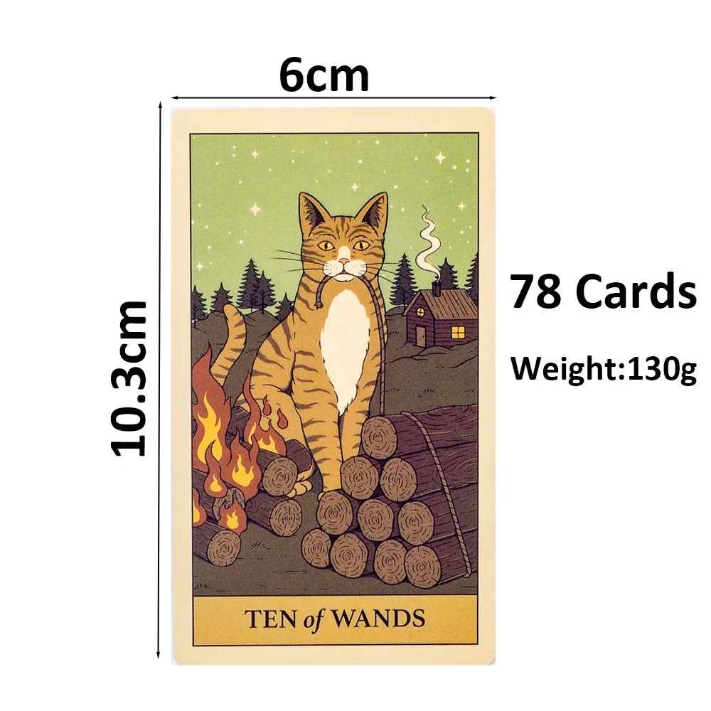 Cats Rule the Earth Tarot 78-kaartendek voor The Feline-Obsessed Divination Edition Deck Board Speelspellen 10,3 * 6 cm TK117K