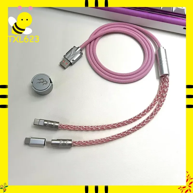 

8k Magnetic Control Lighting Supports Dual 1 in 2 Type-C Magnetic Axis Keyboard Cable Mechanical Keyboard Cable Usb to Type C