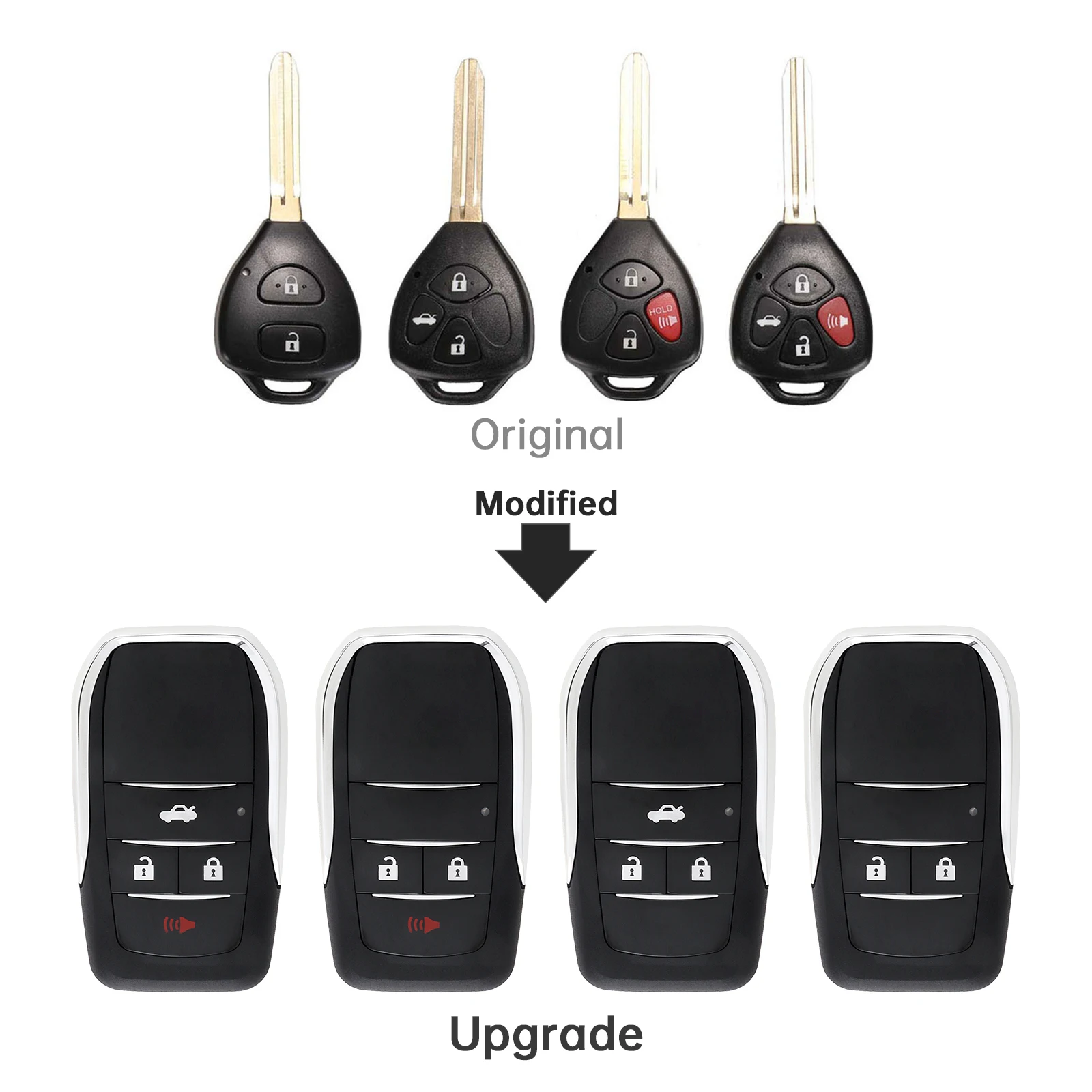 

2 / 3 / 4 Buttons Upgrade Modified Flip Remote Car Key Shell Fit for Toyota Reiz Camry Rav4 Yaris Corolla 4Runner Avalon