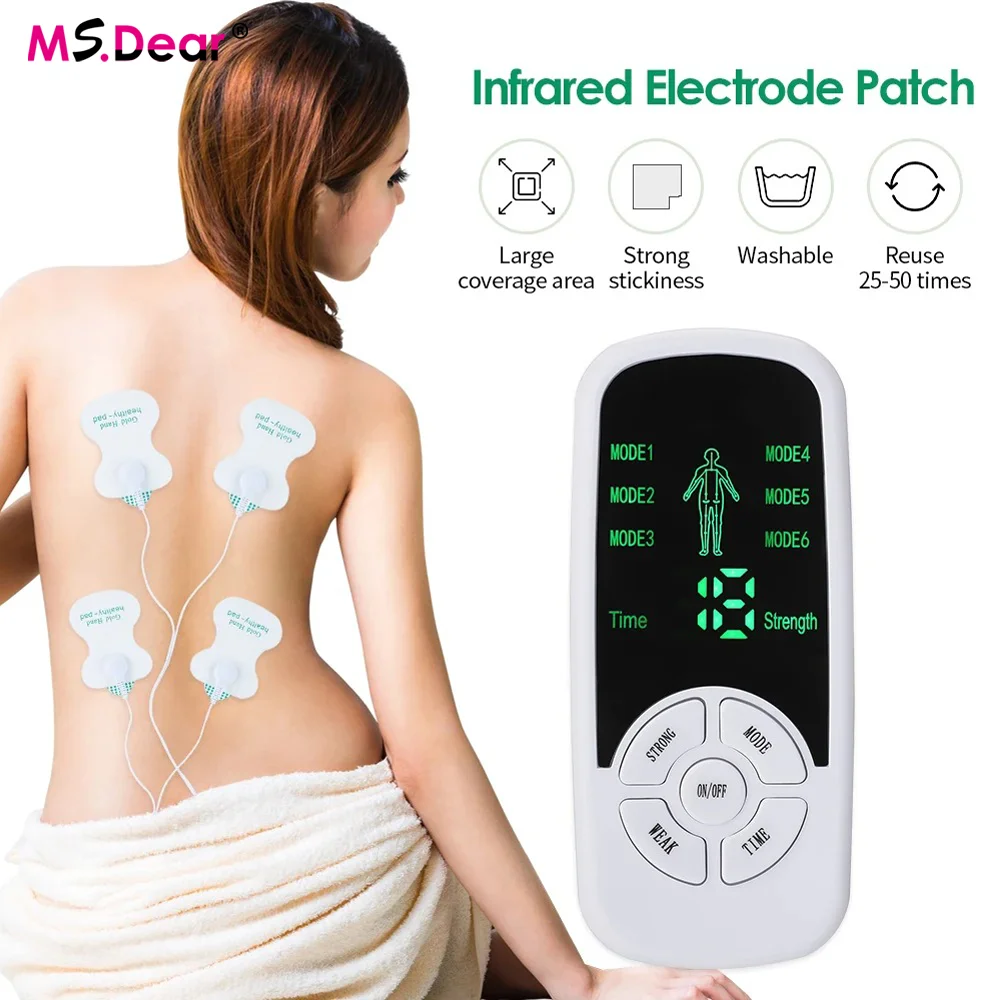 

EMS Tens Unit Электростимулятор мышц для шеи, спины, ног, рук, ног, расслабляющий массаж тела, облегчение боли, физиотерапия, электростимулятор