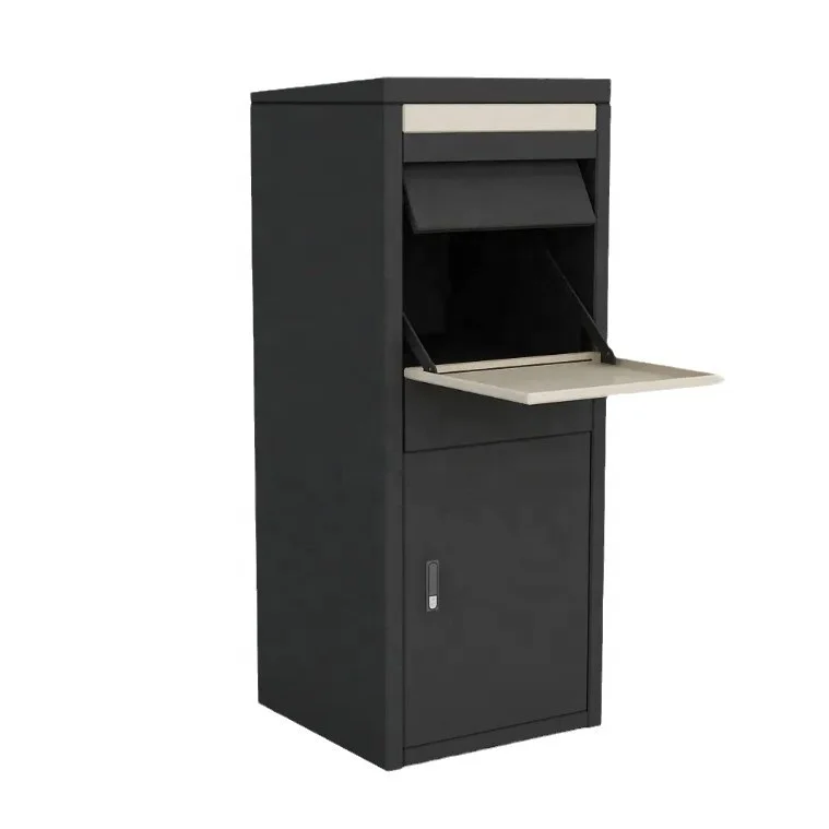 Outdoor Large Capacity Waterproof Steel Mailbox Secure Parcel Delivery Box with Newspaper Letter Drop Metal Material