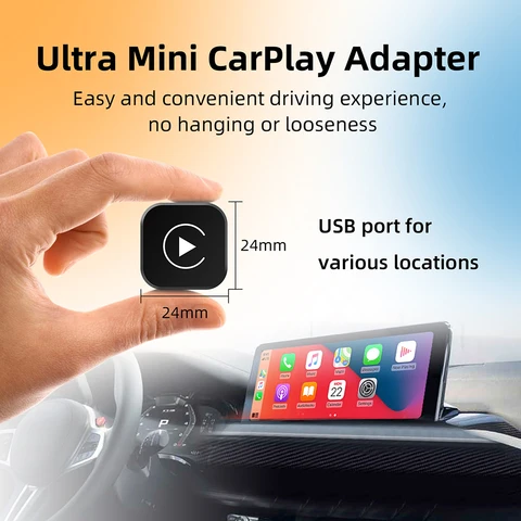 Миниатюрный беспроводной адаптер CarPlay 2-в-1 для Android Auto — пример использования
