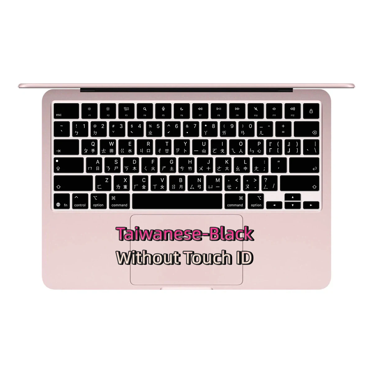 

1pc Taiwanese Black White Keyboard Cover US Compatible MacBook Neo 13" A18 Pro 2026 A3404 Without Touch ID-QWERTY Layout