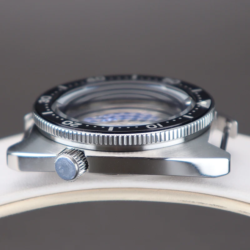 41 มม.นาฬิกาอะไหล่ Sapphire สําหรับ Abalone Seiko NH35 NH36/34/38 4R36 การเคลื่อนไหว 28.5 มม.Pure Black Chapter แหวน 10ATM