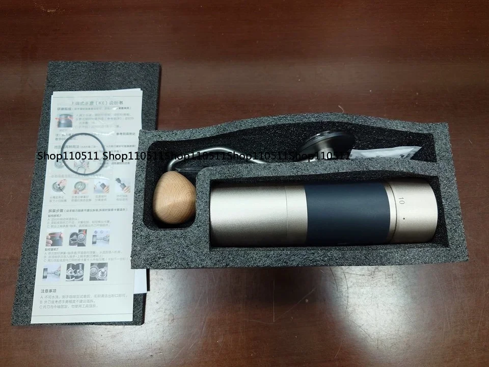 K6 manual coffee grinder portable mill 420stainless steel 48mm stainless steel Titanium plating burr