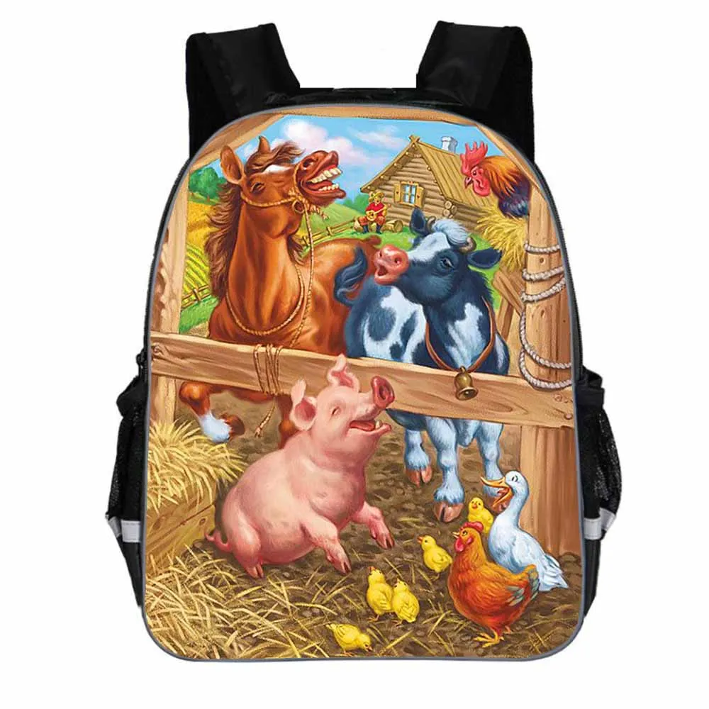 Animal world mochila escolar para niños, niñas, niños, bolsa para hombres, estudiantes