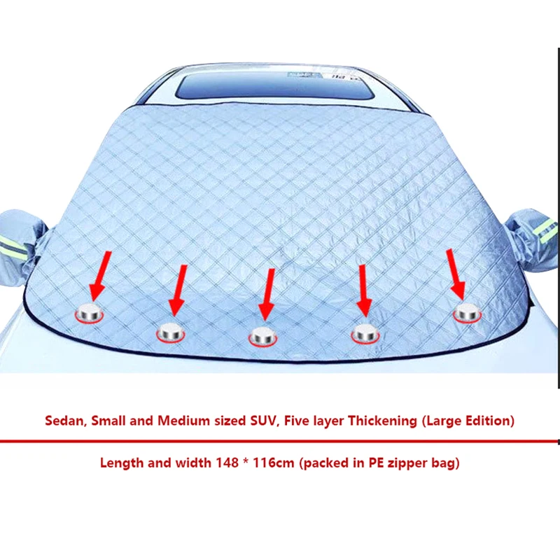 Winter Car Window Snow Cover Large Size Magnetic Car Windshield Snow Cover Anti Freeze Snow Windshield Covers Glass Sun Visor