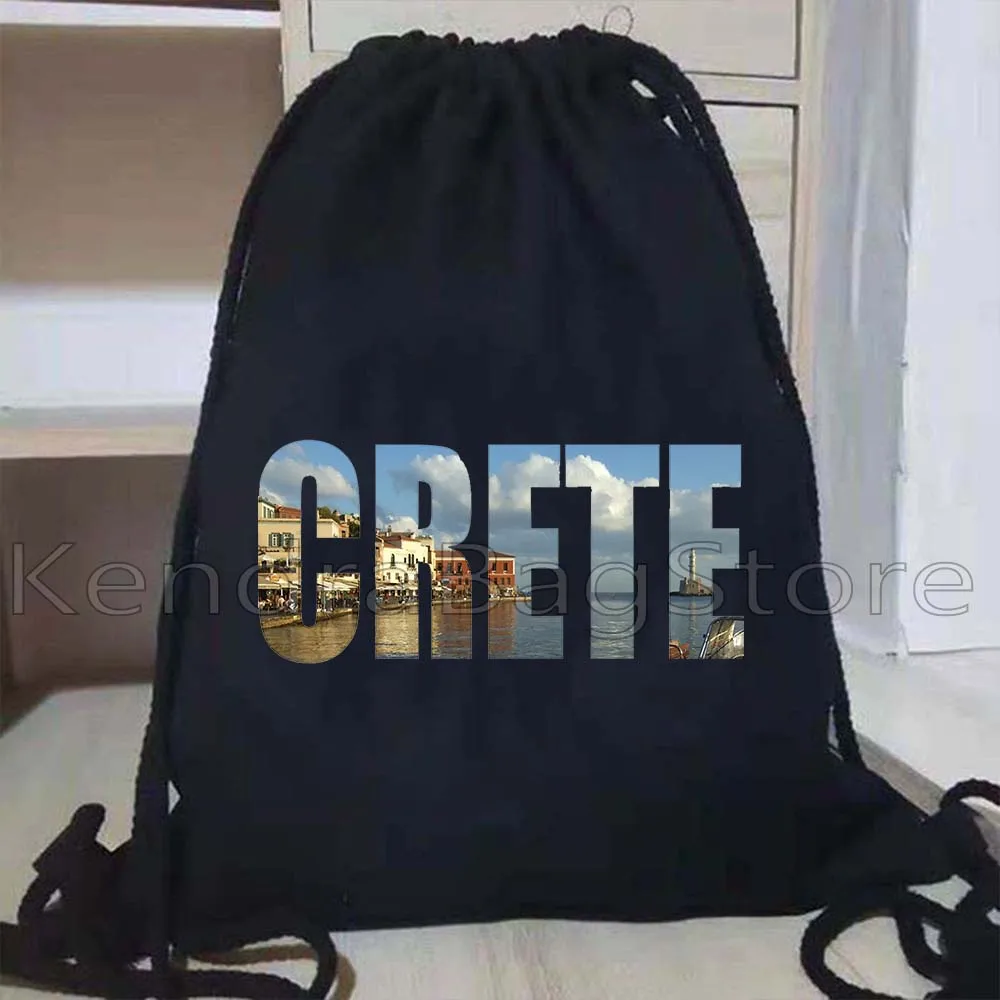 الجمالية ناكسوس كريت اليونان سانتوريني شاطئ الغروب قماش الرباط أكياس كرة القدم على ظهره القطن الصالة الرياضية كيس الهدايا سلسلة حقيبة