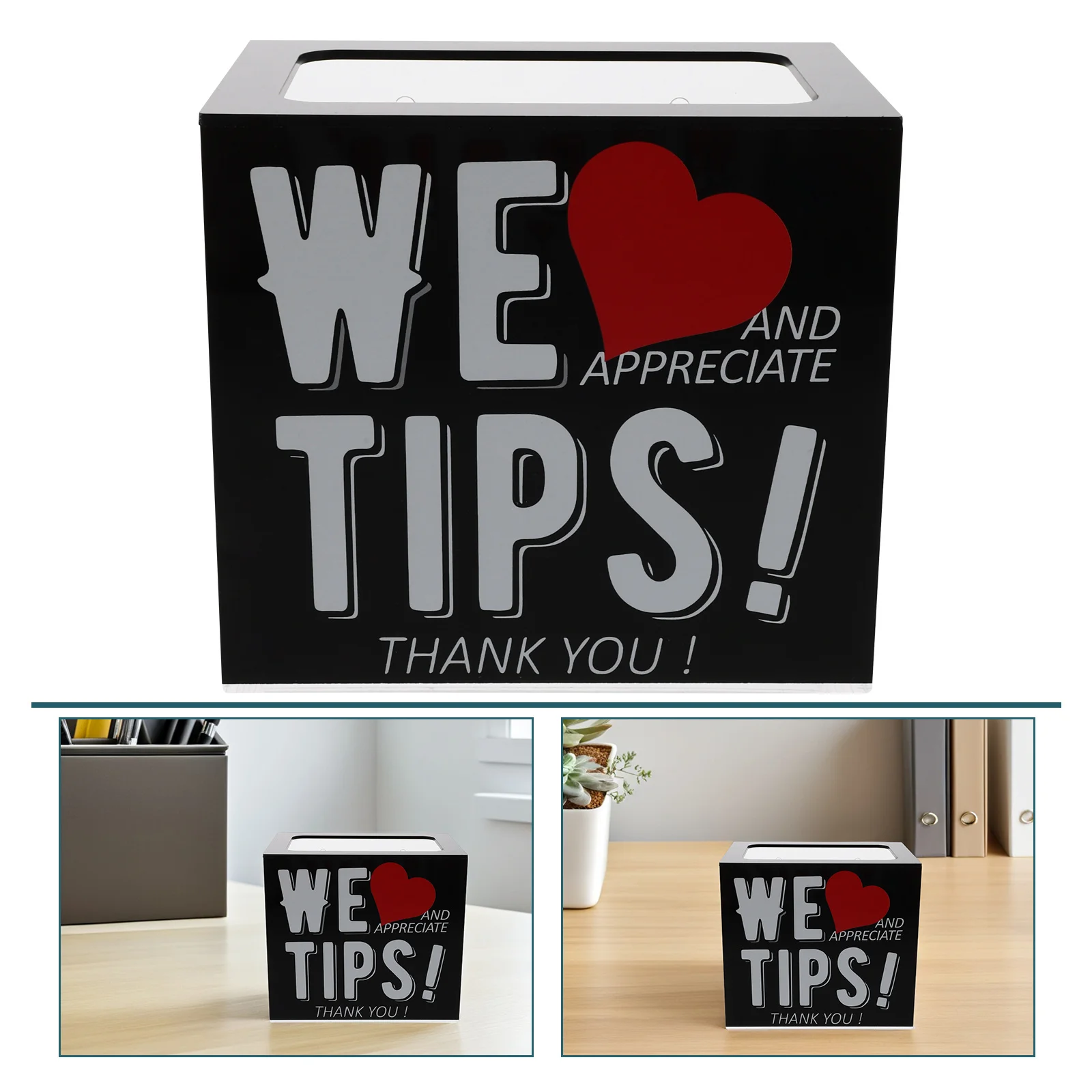 

Acrylic Tip Box Transparent Donation Suggestion Collection Box 5.97x5.31x3.93in Money Storage for Bars Restaurants Musicians