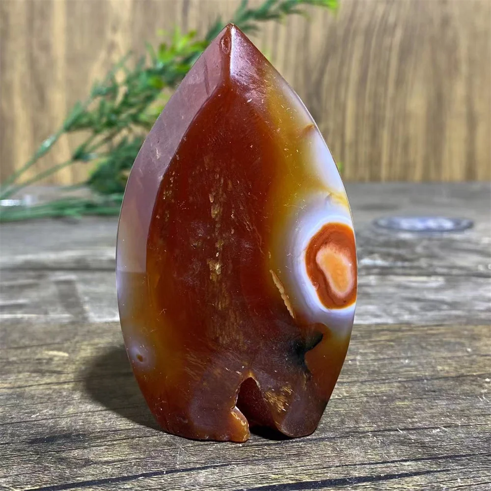 Natural Red Agate Crystal Sardonyx Carnelian Lace Flame Free Form Quartz Stone Carving  High Quality Beauty Home Decoration