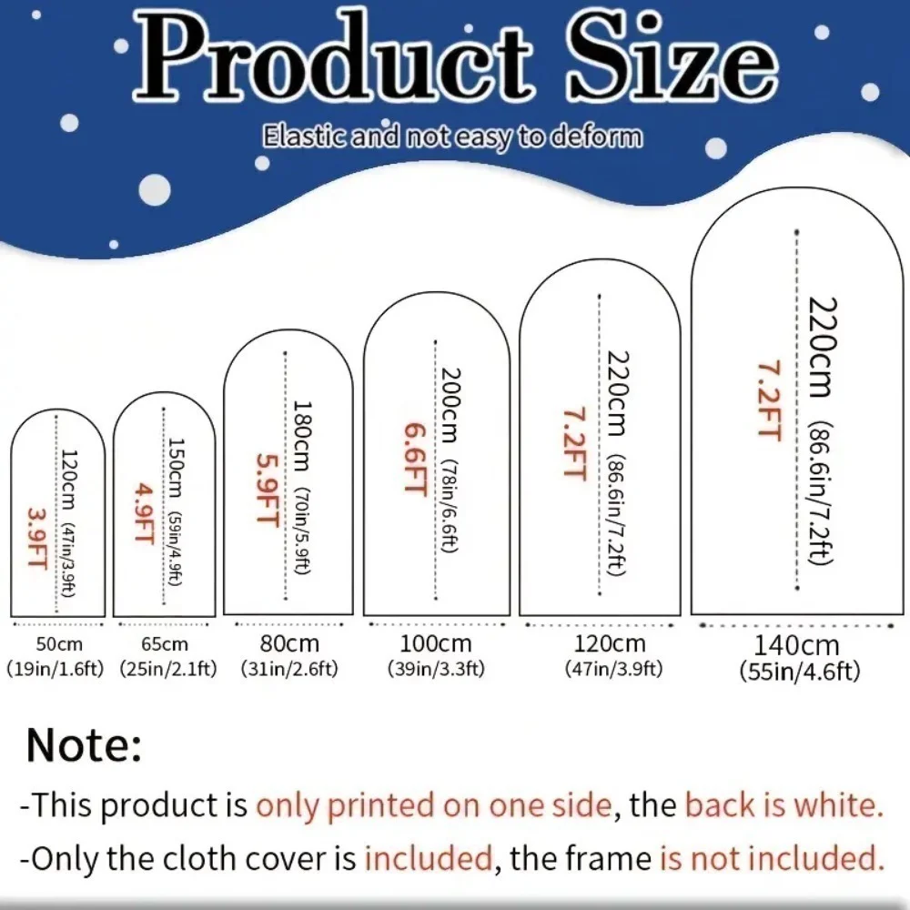 Black Track Arch Stretchy Fabric Covers Round Top Arched Stand Backdrop Cover for Racing Party Baby Shower Decoration Banner