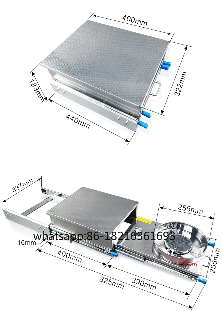 

RV Pull-out Sink 304 Stainless RV External Kitchen Steel Electric Pulse Ignition Gas Stove RV Stove