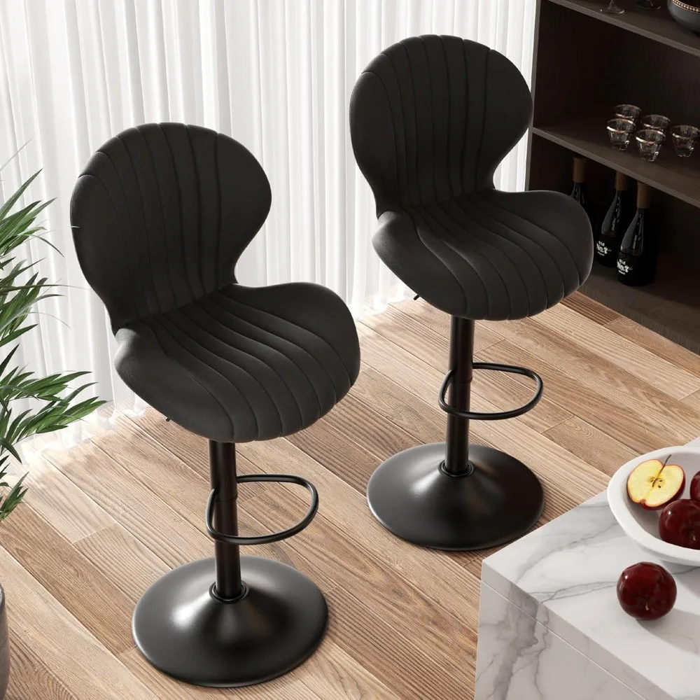 Bar Stools Set of 3 Modern Swivel Bar Chairs, Barstools Counter Height with High Backrest,  for Bars, Kitchen, Dining Room