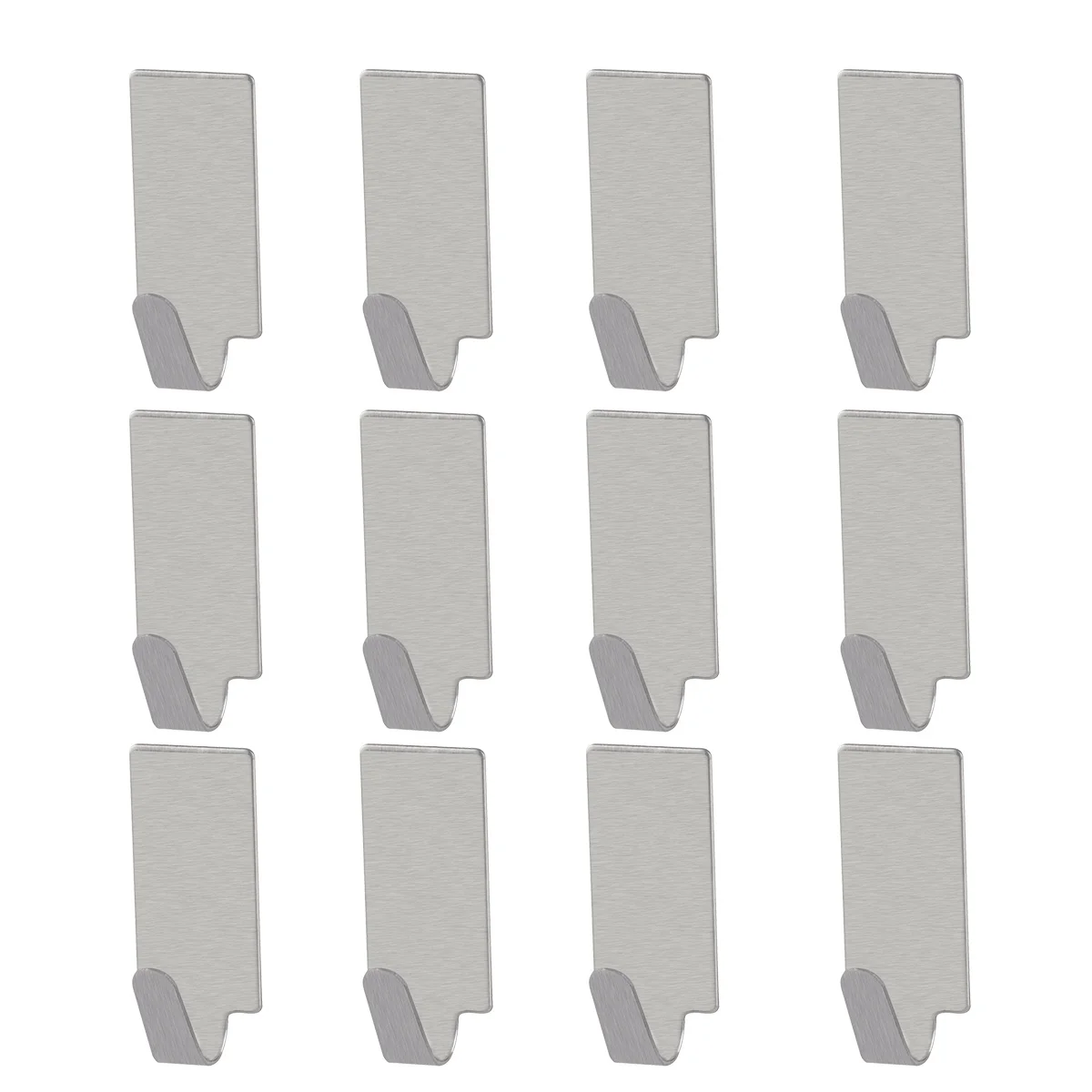 12 шт. крючки из нержавеющей стали, серебро 3,00X1,50X1,50 см, клейкий настенный крючок для полотенец для кухни, ванной комнаты, держатель без дрели для хранения