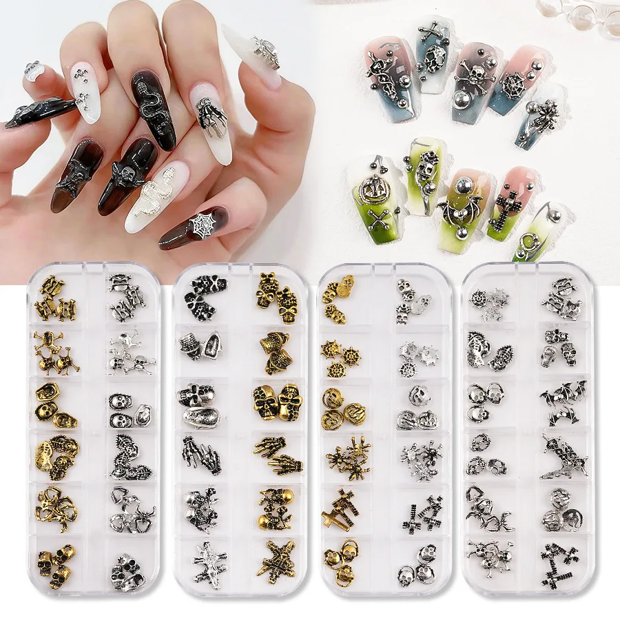 Halloween DIY nail decoration accessories nail   press on nails halloween charms - pumpkin, ghost, wi for cool beauty